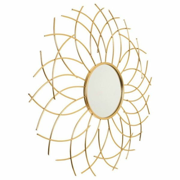 Wall mirror Alexandra House Living Golden 3 x 89 x 89 cm Circle For Discount