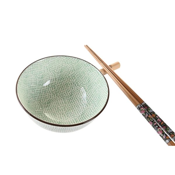 Sushi Set DKD Home Decor 30 x 21 x 7 cm Green Sky blue Stoneware Oriental (6 Pieces) Online Sale