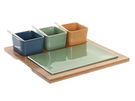 Appetizer Set DKD Home Decor Porcelain Multicolour Bamboo 8 Pieces (30 x 30 x 6 cm) Cheap