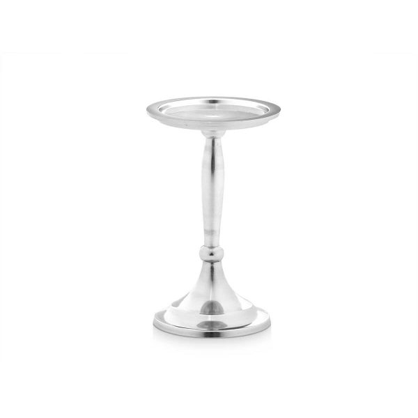 Candle Holder Silver Aluminium 10 x 17 x 8,5 cm (8 Units) Sale