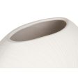 Vase Circular White Ceramic 40 x 34,5 x 16 cm (2 Units) For Sale