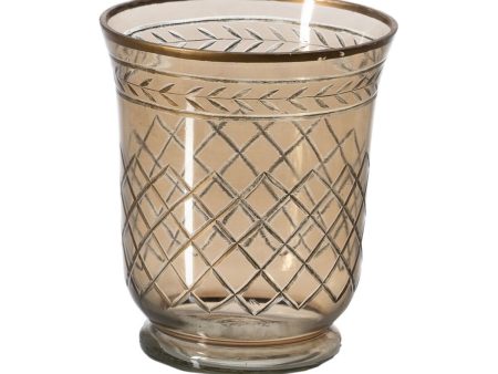 Candleholder Brown Crystal 15 x 15 x 18 cm on Sale