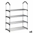 Shoe Rack 4 Shelves 76 x 26 x 58 cm Silver Black Metal (6 Units) Online Sale