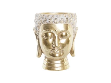 Planter DKD Home Decor 17,5 x 17,5 x 21 cm Golden Buddha Resin Hot on Sale