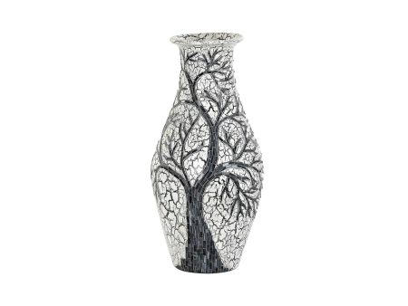 Vase DKD Home Decor Tree White Black White Black Crystal Terracotta 29 x 29 x 60 cm Online Hot Sale