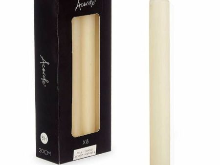 Candle Set Acorde 126-B-AR Cream 2 x 2 x 20 cm (12 Units) Discount