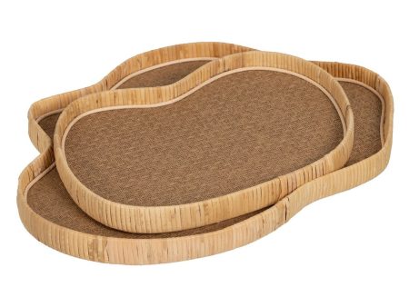 Tray Natural 46,5 x 34 x 3,5 cm (2 Units) Online Sale