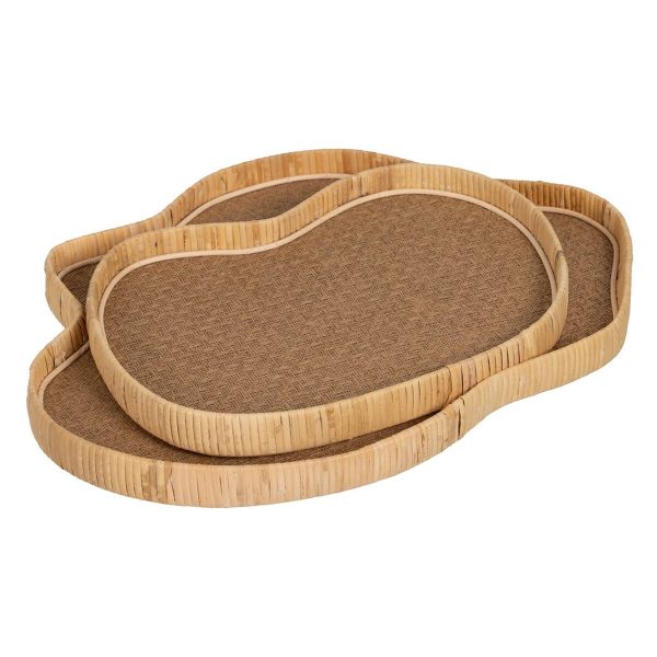 Tray Natural 46,5 x 34 x 3,5 cm (2 Units) Online Sale