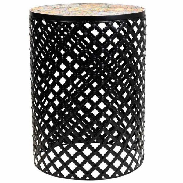 Flower Pot Stand Alexandra House Living Black Iron Tile 38 x 50 x 38 cm 2 Pieces on Sale