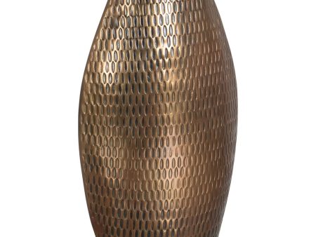 Vase Golden Aluminium 10 x 21 x 33 cm For Sale