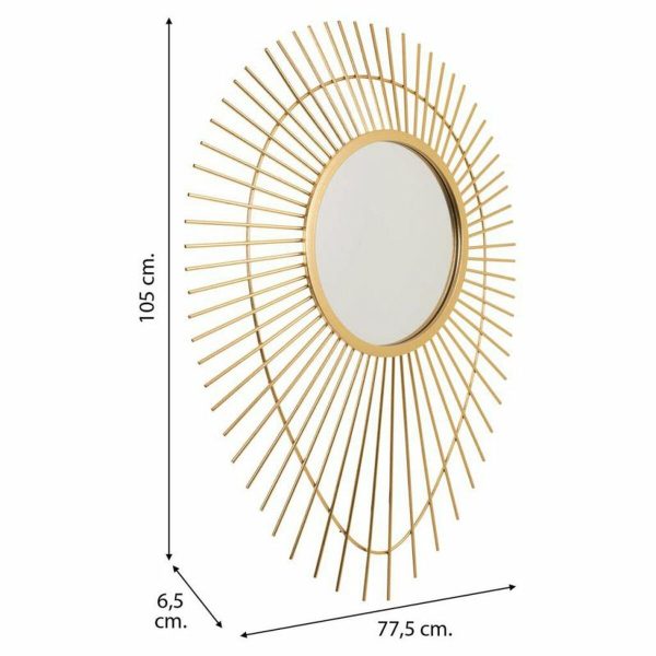 Wall mirror Alexandra House Living Golden 6 x 105 x 77 cm Circle Online now