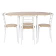 Table set with 4 chairs DKD Home Decor White Natural Metal MDF Wood 121 x 55 x 78 cm For Cheap