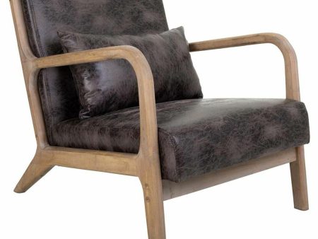 Armchair Alexandra House Living Brown Wood 83 x 74 x 66 cm For Cheap