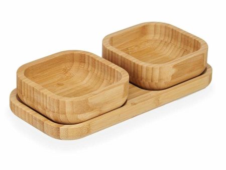 Appetizer Set Brown Bamboo (12 Units) For Discount