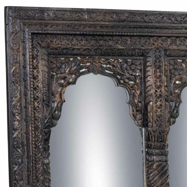 Wall mirror Alexandra House Living Black 12 x 150 x 183 cm Rectangular Sale