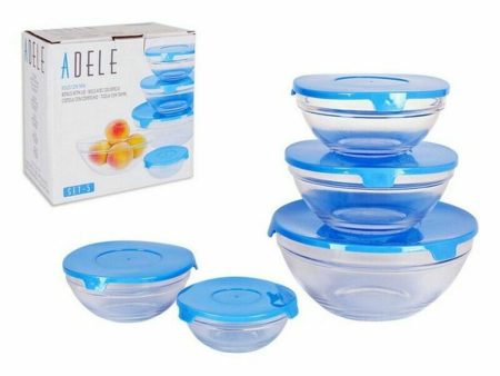 Bowl Adele With lid Stackable 5 Pieces Blue 17 (12 Units) Supply