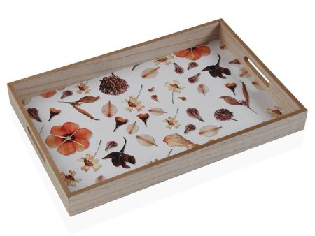 Tray Versa Flowers MDF Wood 30 x 5 x 45 cm For Sale