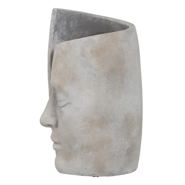 Vase Grey Cement Face 21 x 18 x 32,5 cm Cheap