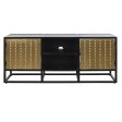 TV furniture DKD Home Decor Black Metal Wood (120 x 37 x 50 cm) Hot on Sale