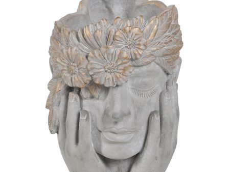 Planter Grey Cement Face 22 x 17 x 24 cm on Sale