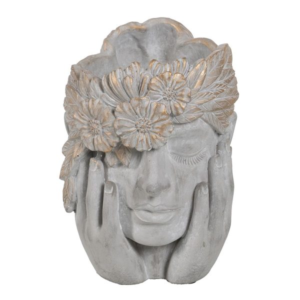 Planter Grey Cement Face 22 x 17 x 24 cm on Sale