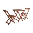 Table set with 2 chairs EDM Brown Online Hot Sale