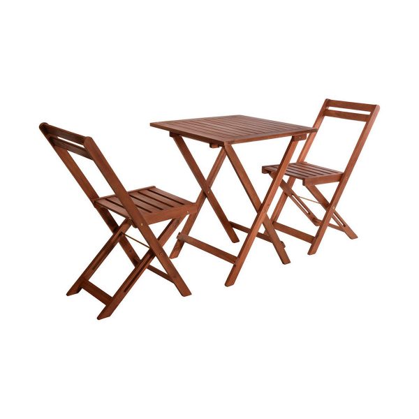 Table set with 2 chairs EDM Brown Online Hot Sale