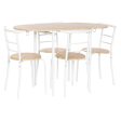 Table set with 4 chairs DKD Home Decor White Natural Metal MDF Wood 121 x 55 x 78 cm For Cheap