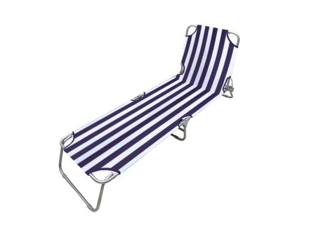 Sun-lounger Marbueno Stripes Blue White 187 x 24 x 55 cm Fashion