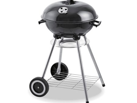 Coal Barbecue with Cover and Wheels EDM 73834 Black Iron Ø 44 x 70 cm For Discount