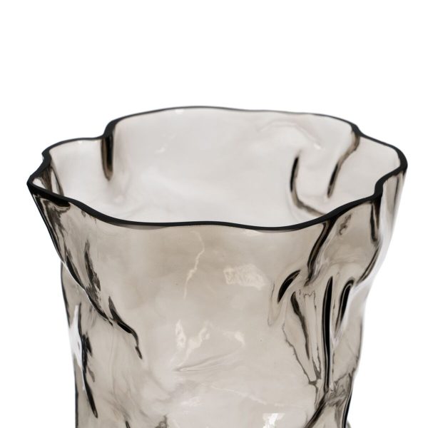 Vase Grey Crystal 19 x 17 x 38,5 cm For Cheap