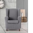 Armchair slipcovers Eysa TROYA Grey 80 x 100 x 90 cm For Sale