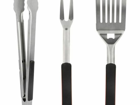 Barbecue Utensils Set Aktive 3 Pieces Barbecue Stainless steel 9 x 41 x 5 cm (4 Units) Cheap