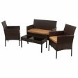 Table Set with 2 Armchairs Alexandra House Living Brown 4 Pieces Hot on Sale