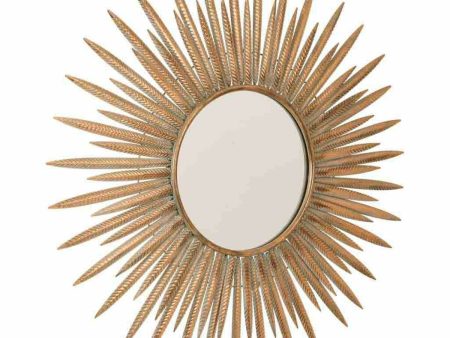 Wall mirror Alexandra House Living Golden Glass Iron 3 x 92 x 92 cm Discount