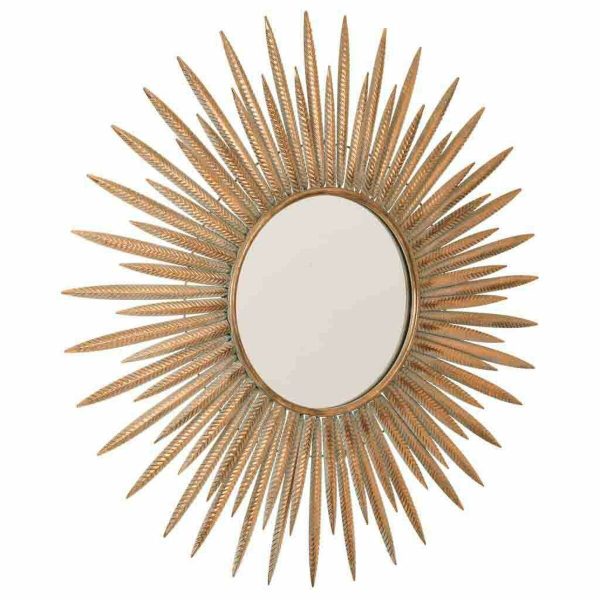 Wall mirror Alexandra House Living Golden Glass Iron 3 x 92 x 92 cm Discount