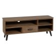 TV furniture Black Natural Iron Fir wood 150 x 41 x 59 cm Supply