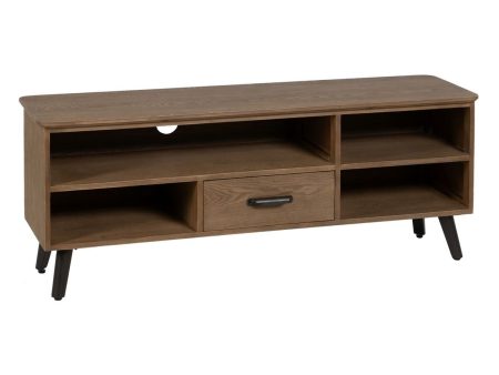 TV furniture Black Natural Iron Fir wood 150 x 41 x 59 cm Supply