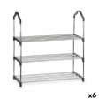 Shoe Rack 3 Shelves Silver 58 x 26 x 58 cm Black Metal (6 Units) Discount