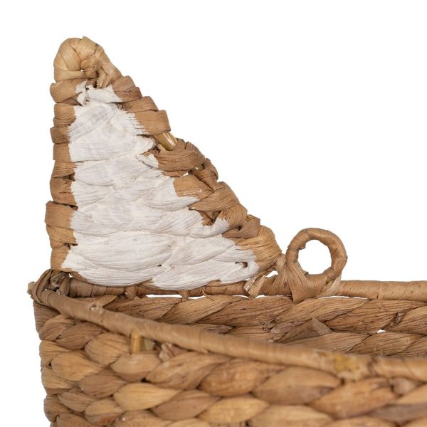 Basket Fox White Black Beige Natural Fibre 30 x 11 x 33 cm Online