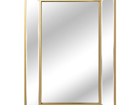 Wall mirror Alexandra House Living Golden Rectangular For Sale