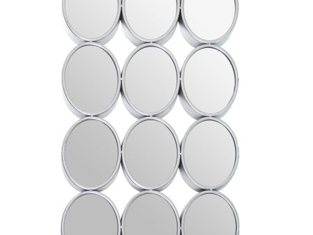 Wall mirror Alexandra House Living Silver Metal 12 x 16 cm 9 x 68 x 40 cm Circular Oval For Discount