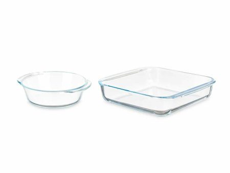 Set of trays Transparent Borosilicate Glass 800 ml 1,8 L (6 Units) Supply