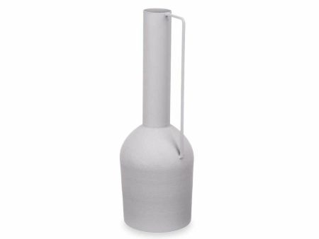 Vase Height Grey Steel 13 x 39 x 13 cm (6 Units) Hot on Sale