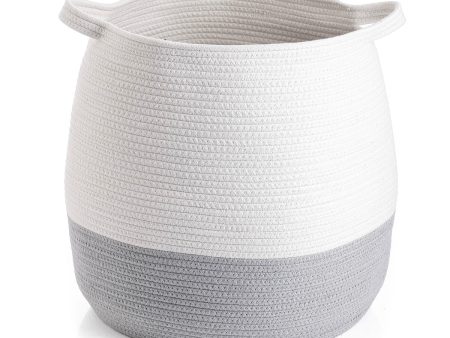 Decorative basket Vinthera Moa Cotton Grey 40 x 45 cm For Sale