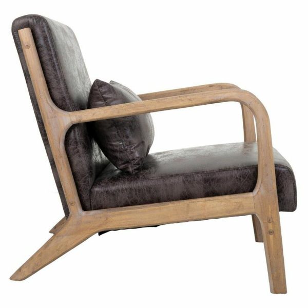 Armchair Alexandra House Living Brown Wood 83 x 74 x 66 cm For Cheap