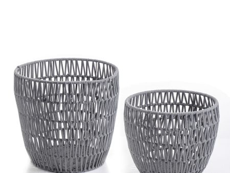 Basket set Vinthera Moa Cotton Metal 2 Pieces Grey Online