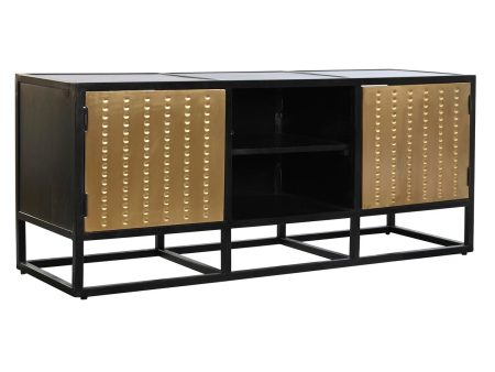 TV furniture DKD Home Decor Black Metal Wood (120 x 37 x 50 cm) Hot on Sale