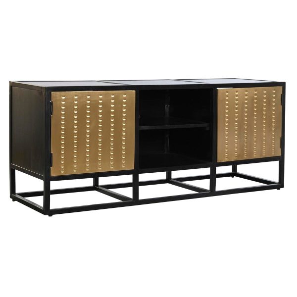 TV furniture DKD Home Decor Black Metal Wood (120 x 37 x 50 cm) Hot on Sale