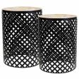 Flower Pot Stand Alexandra House Living Black Iron Tile 38 x 50 x 38 cm 2 Pieces on Sale